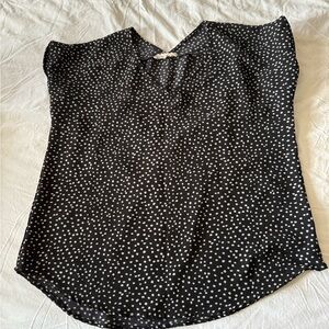 Pink Rose Black and White Dotted Blouse
